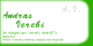 andras verebi business card